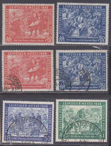 Leipziger Messe 1949 - Italiener auf der Messe, kpl ** und gest. dazu Messe 1948 gest. (230/31)