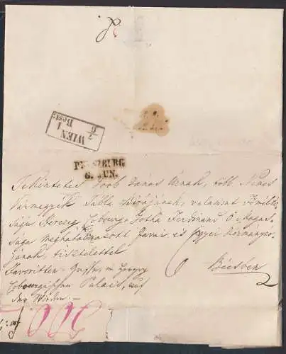 Altbrief Presburg Preszburg 1848 vom Stadtmagistrat mit R3 Wien