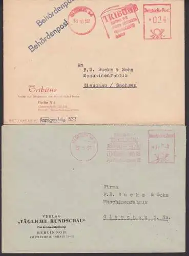 Tribüne Zeitung des FDGB. Tägliche Rundschau je AFS, Behördenpost 1951, 1952