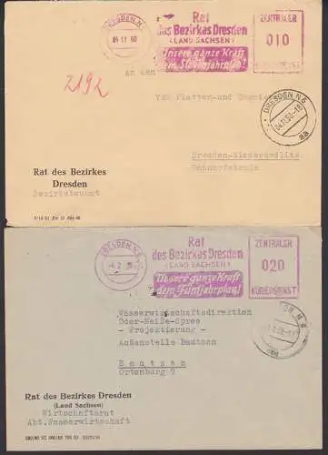 Unsere ganze Kraft dem Fünfjahrplan 4.2.59, bzw. Siebenjahrpan 4.11.60 Dresden