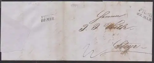 FIUME Altbrief 22. MAR 1844 nach Steyer