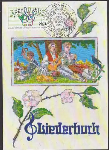 MC Deutscher Sängerbund 1987 Karte mit Liederbuch aus dem 19. Jahrhundert