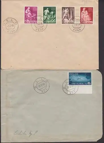 Lands Helpen  1944, Nordseeflug 1914 (FDC 299/302, 298) Norwegen