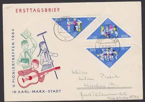 Dreieckmarken der DDR Pioniertreffen in Karl-Marx-Stadt (1045/47)
