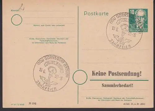 Gornsdorf (Erzgeb)  750 Jahrfeier 13.6.50 auf GA-Vorduck P35a