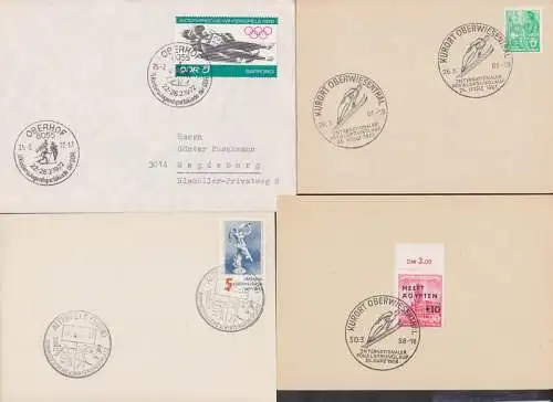 Kurort Oberwiesenthal 1958, 1961, Oberhof, Altenfeld -Wintersport-SSt. Skisprung, Langlauf,