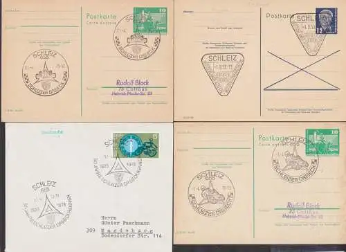 Schleiz 4 versch. SSt. Zw. 1953 und 78, Deutschlands älteste Motorradrennstrecke