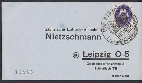 Eingangstor zu Sächsischen Schweiz SSt. Pirna Ds mit 6 Pfg Akademie Momsen (263)