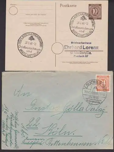 Lauscha SSt. Christbaumschmuck 20.3.48, Laucha (Unstrut) SSt. einzige Glockenmuseum