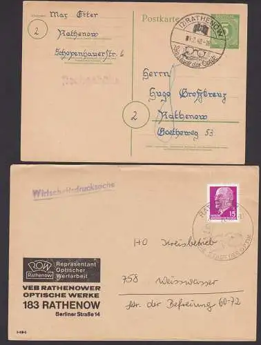 Rathenow die Stadt der Optik, Abb. Brille, 5 Pfg. GA Ziffern mit Nachgebühr