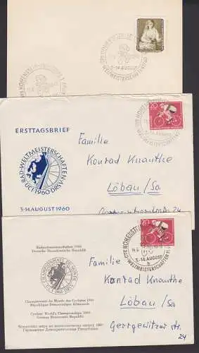 Rad-Weltmeisterschaften in Hohenstein-Ernstthal SSt. 1960, dabei offizieller Umschlag, Bike