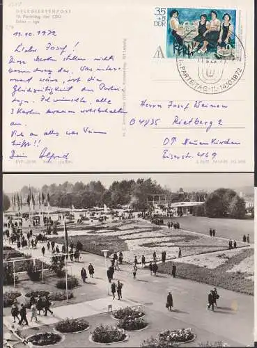 Max Lingner Weintraubenverkäuferinnen 35 Pfg. Auslandskarte, SSt. CDU Parteitag, offiz. AK Delegiertenpost