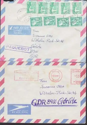 Paquebot zwei Briefe Absender von MS SUHL bzw. MS Ruhland, dabei AFS aus Dabai, OSt. Kope Port Japan