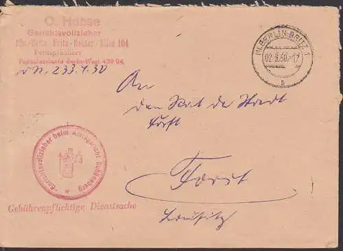 Berlin-Britz 2.6.50. gebührenpflichtige Dienstsache, Gerichtsvollzieher beim Amtsgericht Schöneberg