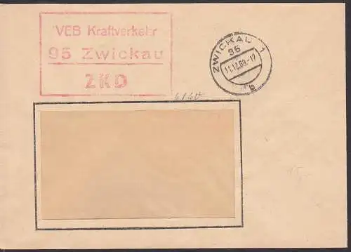 Zwickau roter R3 ZKD-St., 11.12.59, unübliche Farbe statt violett - VEB Kraftverkehr