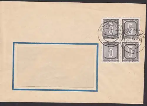 Magdeburg ZKD-Brief mit 5 Pfg. (B1) 4.9.56, Abs. DHZ Bürobedarf nach Greiz