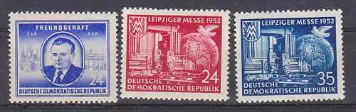 DDR ** 1952 Deutsch-Tschechische Freundschaft, Messe (302, 315/16)