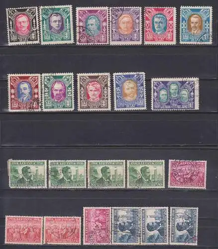 Litauen Lot von gestempelten Marken aus 1922, 1939 gestempelt, used