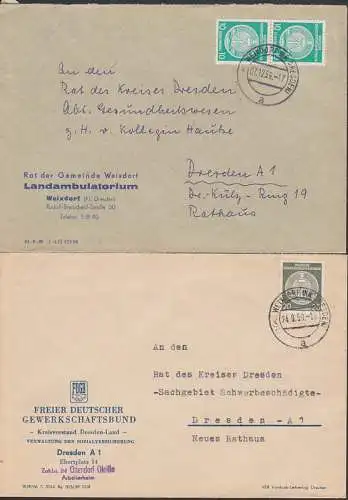 Weixdorf (Kr. Dresden) (10a) aptiert, Fernbriefe Rat der Gemeinde Landambulatorium 7.12.59
