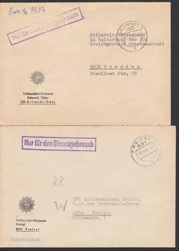 Volkspolizeit-Kreisamt Schwedt, Freital je mit R1 Nur für den Dienstgebrauch