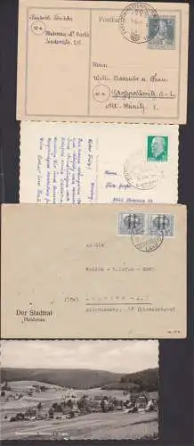 Heidenau SSt. 600 Jahre, Der Stadtrat 21.7.48 Fernbrief, SSt. Zinnwald, Fotokarte Rehefeld