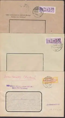 Lot 3 ZKD Briefe Meissen B17F, Wolfen mit Kreisaufdruck, Merseburg