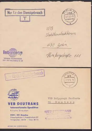 Interscop Berlin, Deutrans je ZKD-Brief mit R1 Nur für den Dienstgebrauch aus Görlitz bzw. Berlin 55