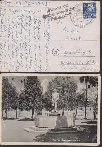 Stassfurt SSt. Die Wiege des Kalibergbaues, Z3 Monat der deutsch-sowjetischen Freundschaft, Ak Bermannsbrunnen