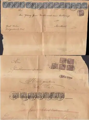 Thal, Heiligenstein, Eisenach Dienstpostbrief in 3facher Verwendung 1923