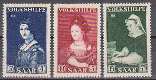 Saarland 376/77 **, Gemälde VI Volkshilfe 1956, Sakia von Rembrandt