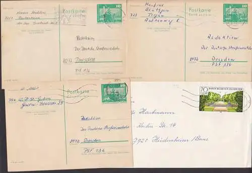 Wilhelm-Pieck-Stadt Guben, Torgau, Meissen, 4 MWSt. russicher Typ, Ort links senkrecht im Stempel