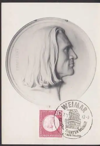 MC Franz Liszt Fotokarte mit SSt. Weimar National-Theater (859)