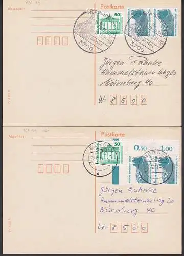 Braunschweiger Löwe 5 Pfg. aus Bogen Berliner West - Ausgabe in MiF mit 50 Pfg. Brandenburger Tor (803 Bg)