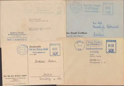 Zerbst Rat des Kreises, Cottbus, Berlin staatl. Komitee für Körperkultur und Sport, Leipzig AFSA in blau