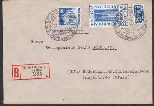 Kölner Dom R-Bf. 2. Gewichtsstufe aus Bad Homburg mit NO und 80 Pf. Brandenburger Tor (72)