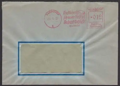 Hannover AFS Continental "Kraftfahrer schont die Reifen Du sparst Rohstoffe!" 29.5.37, Autoreifen