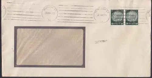 Deutsche Post Osten 12 Gr. auf 6 Pfg. Hindenburg Bf aus Warschau 28.VIII. 40, Abs Polskie Towarzystwo