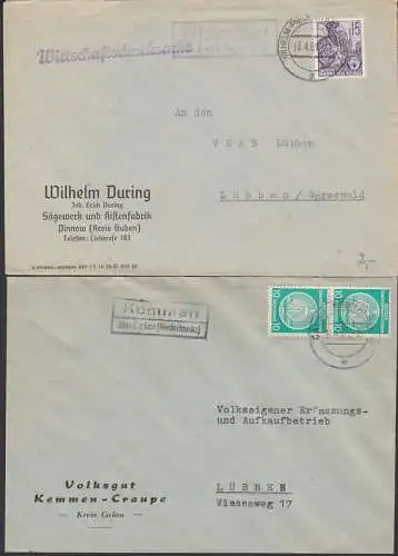 Kemmen über Calau (Niederlausitz), Pinnow Kreis Guben, je PSSt.1961