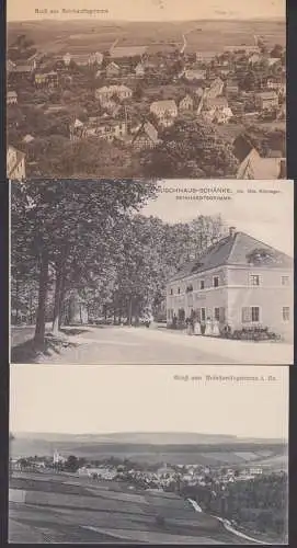 Reinhardtgrimme i. Sa., drei Ak unbeschrieben, Buschhaus-Schänke, Teilansichten um 1917
