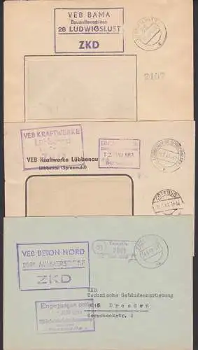 Milmersdorf PSSt 31 Templin, R3 ZKD-St. Beton Nord, Ludwigslust BAMA, Lübbenau Kraftwerke