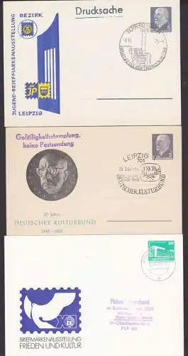 Boxberg 8.10.75 SSt. Zweite Baustufe, Leipzig 28.7.65 Kulturbund, Kurort Seiffen  - je Privat-GA