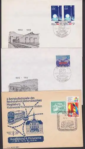 Löbau - Ebesbach Schmuckumschlag SSt., Güsten SSt. 19.5.71 Klubhaus der Eisenbahner