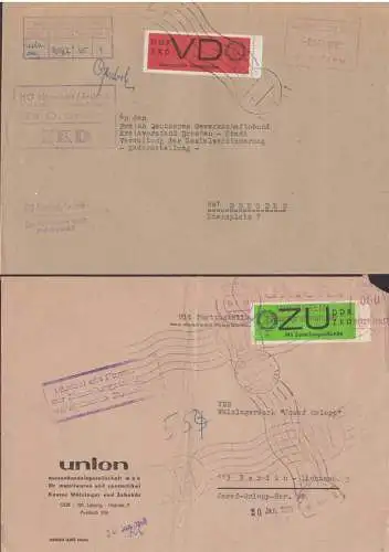 Dresden Ortsbrief VD 3x, Zustellungsurkunde E2x mit ZKD-AFS Union nach Berlin 29.1.68