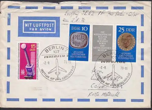 Kulturbund Zdr., Erstflug IL62 nach Cairo 2.8.70