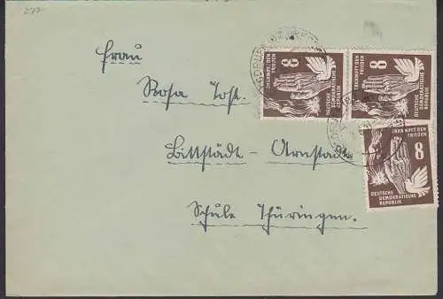 Erkämpft den Frieden 8 Pfg. Hand vor Bombenangriff (277), Fernbrief aus Wilsdruff