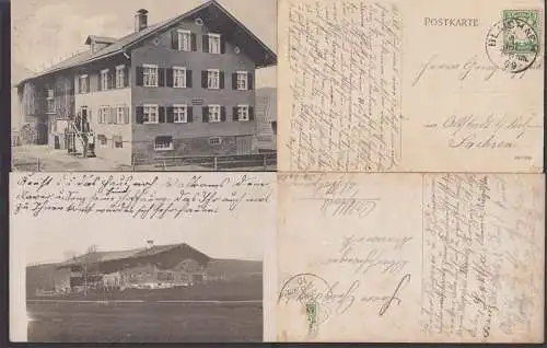 Blaichach Regina Hagebil Flaschenbierhandlung Ak 1899, Foto mit einem Schweizerhaus in Bayern, Oberallgäu
