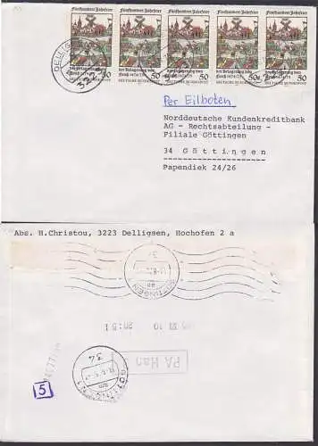 Belagerung von Neuss 50 Pfg. in MeF aus Delligsen (843)