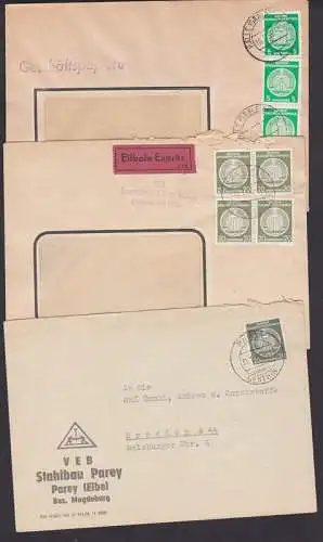 Brieske (Niederlausitz), Paray über Genthin, Halle 3 Dienstpostbriefe