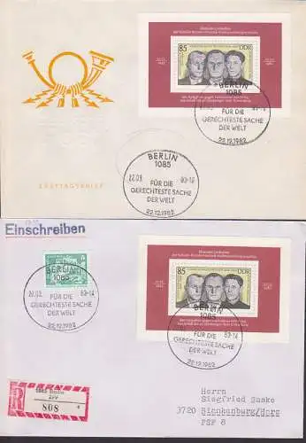 Widerstandsorg. Schulze-Boisen (2782) R-Bf portogenau vom Ersttag 2. Gewichtsstufe