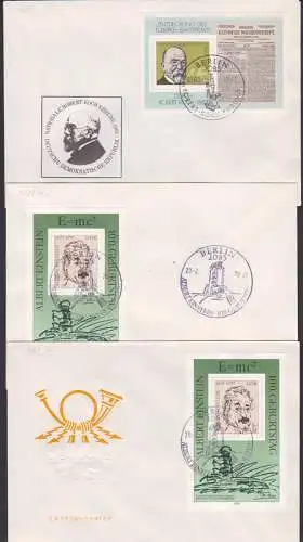 Albert Einstein (2402) Block vom Ersttag 20.4.79 mit SSt. Berlin und Robert Koch FDC